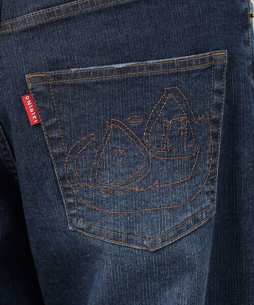 COMME CA ISM / コムサイズム デニムパンツ | ストレッチデニムワイドパンツ ONIGIRI ステッチ刺しゅう | 詳細13