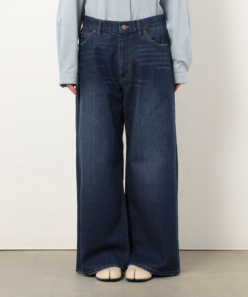COMME CA ISM / コムサイズム デニムパンツ | ストレッチデニムワイドパンツ ONIGIRI ステッチ刺しゅう | 詳細6