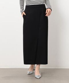COMME CA ISM / コムサイズム ロング・マキシ丈スカート | Ｉライン　ラップ風スリットスカート