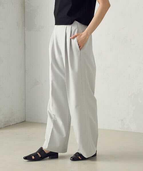 COMME CA ISM / コムサイズム その他パンツ | ストレッチツイル サイドライン ハイウエストワイドパンツ | 詳細5