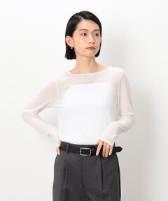 COMME CA ISM / コムサイズム カットソー | シアー　ボートネック　カットソー