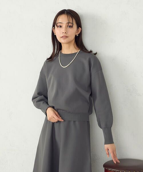 COMME CA ISM/コムサイズム 後ろファスナーニット / セットアップ対応 チャコール F COMME CA ISM/コムサイズム 後ろファスナーニット / セットアップ対応 チャコール F