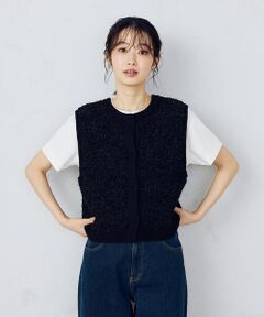 COMME CA ISM / コムサイズム ベスト | 前後２ＷＡＹ　ツイードニットベスト