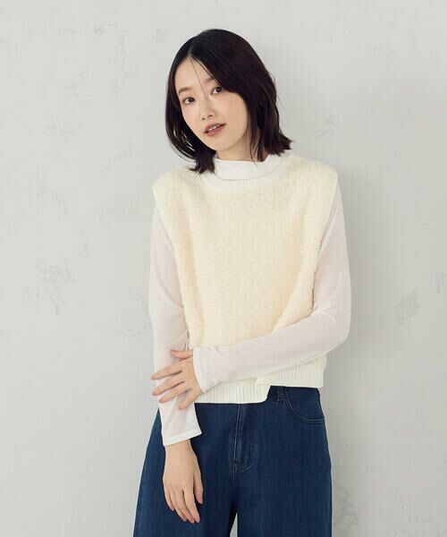 COMME CA ISM / コムサイズム ベスト | 前後２ＷＡＹ　ツイードニットベスト | 詳細4