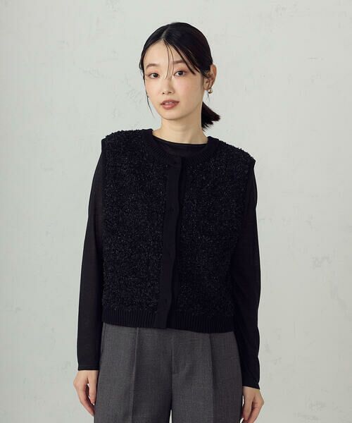 COMME CA ISM / コムサイズム ベスト | 前後２ＷＡＹ　ツイードニットベスト | 詳細11