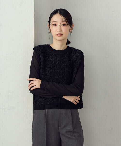 COMME CA ISM / コムサイズム ベスト | 前後２ＷＡＹ　ツイードニットベスト | 詳細13