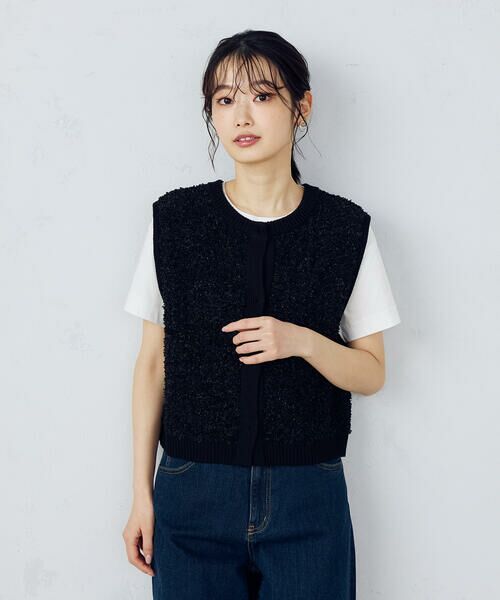 COMME CA ISM / コムサイズム ベスト | 前後２ＷＡＹ　ツイードニットベスト | 詳細16