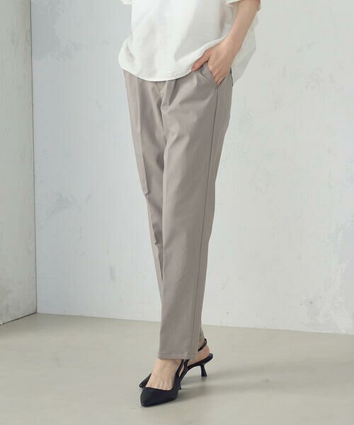 ZARA - ZARA BASIC パンツ テーパード ウール混 ウエストゴム 茶
