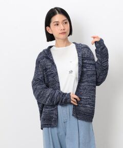 COMME CA ISM / コムサイズム カーディガン・ボレロ | ミックスデニム調　フーディーカーディガン