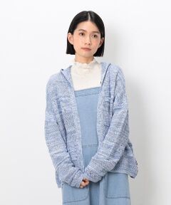 COMME CA ISM / コムサイズム カーディガン・ボレロ | ミックスデニム調　フーディーカーディガン
