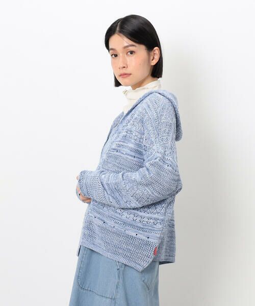 COMME CA ISM / コムサイズム カーディガン・ボレロ | ミックスデニム調　フーディーカーディガン | 詳細6