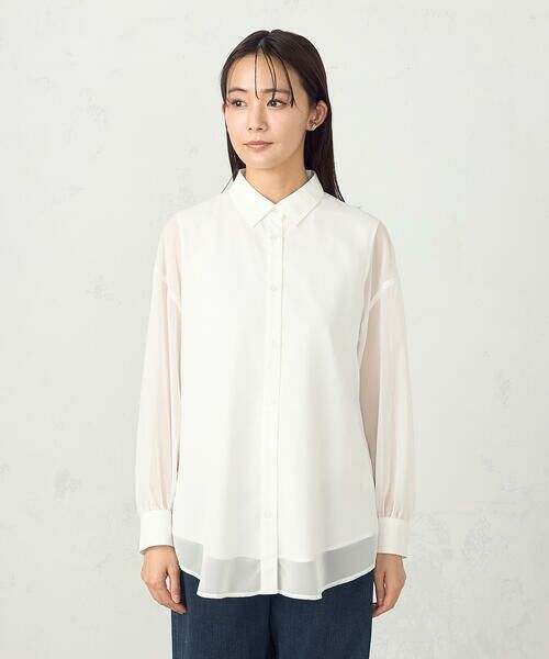 COMME CA ISM / コムサイズム シャツ・ブラウス | シアーレイヤードシャツ | 詳細3