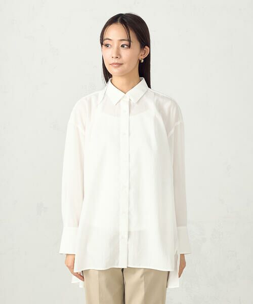 COMME CA ISM / コムサイズム シャツ・ブラウス | ポリエステルスパンブロードタック ロングシャツ | 詳細5