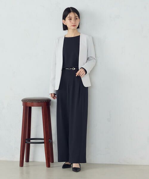 COMME CA ISM / コムサイズム ノーカラージャケット | 鹿の子ノーカラージャケット | 詳細1