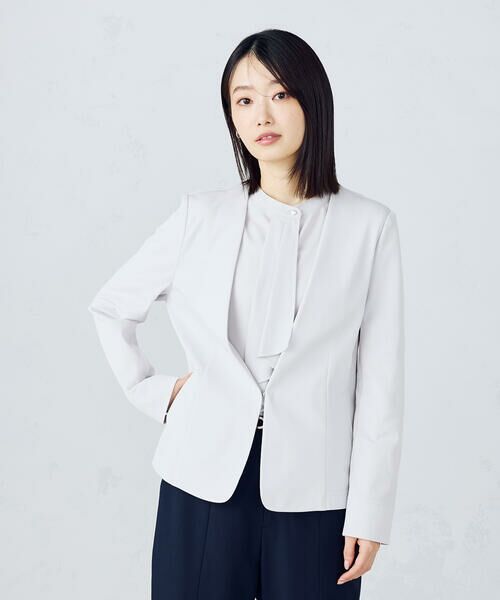 COMME CA ISM / コムサイズム ノーカラージャケット | 鹿の子ノーカラージャケット | 詳細6