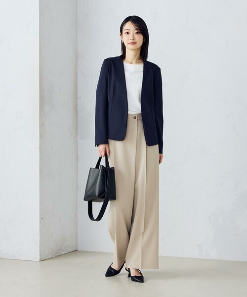 COMME CA ISM / コムサイズム ノーカラージャケット | 鹿の子ノーカラージャケット | 詳細19