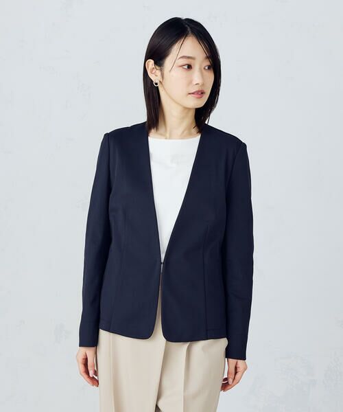 COMME CA ISM / コムサイズム ノーカラージャケット | 鹿の子ノーカラージャケット | 詳細21