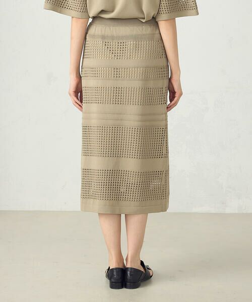COMME CA ISM / コムサイズム ロング・マキシ丈スカート | スクエアメッシュ総柄ニットスカート /　セットアップ対応 | 詳細12