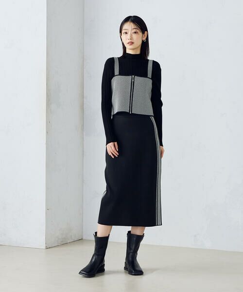 COMME CA ISM / コムサイズム ロング・マキシ丈スカート | 【セットアップ対応】ダブルフェイスシリーズサイドラインニットスカート | 詳細2