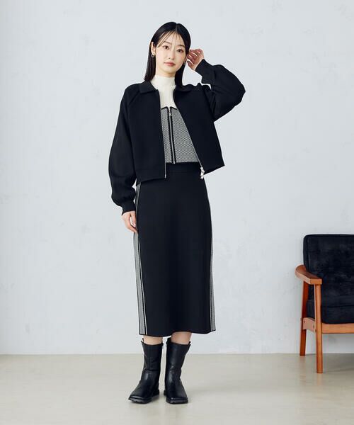 COMME CA ISM / コムサイズム ロング・マキシ丈スカート | 【セットアップ対応】ダブルフェイスシリーズサイドラインニットスカート | 詳細3