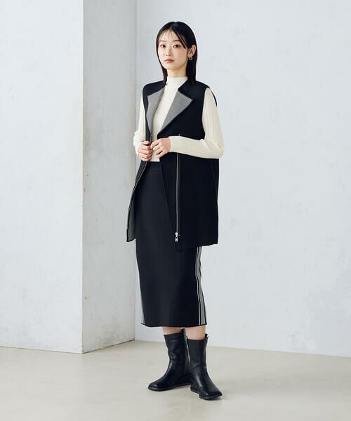 COMME CA ISM / コムサイズム ロング・マキシ丈スカート | 【セットアップ対応】ダブルフェイスシリーズサイドラインニットスカート | 詳細5