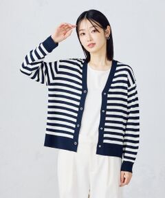 COMME CA ISM / コムサイズム カーディガン・ボレロ | ボーダースナップカーディガン