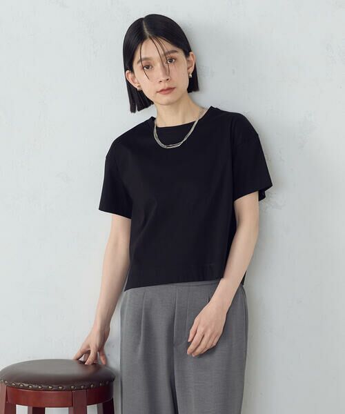 COMME CA ISM / コムサイズム カットソー | ボックスシルエット クロップド丈 Ｔシャツ | 詳細21