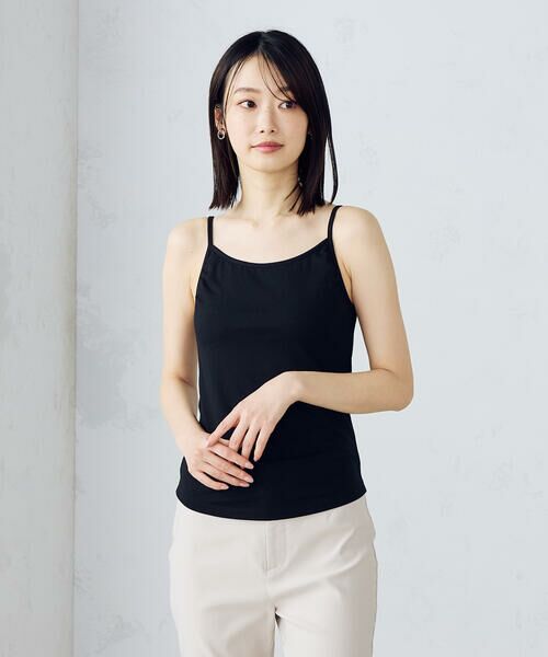 COMME CA ISM/コムサイズム ベーシックキャミソール(シアバター加工) ブラック M COMME CA ISM/コムサイズム ベーシックキャミソール(シアバター加工) ブラック M