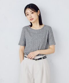 セール】 【アンサンブル対応】クロップド丈 リブTシャツ