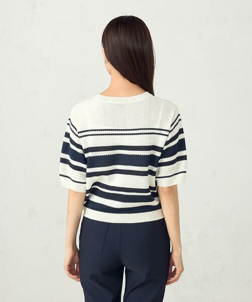 COMME CA ISM / コムサイズム ニット・セーター | ランダムボーダー５分袖ニット | 詳細11
