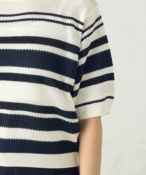 COMME CA ISM / コムサイズム ニット・セーター | ランダムボーダー５分袖ニット | 詳細13
