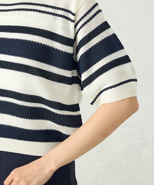 COMME CA ISM / コムサイズム ニット・セーター | ランダムボーダー５分袖ニット | 詳細14