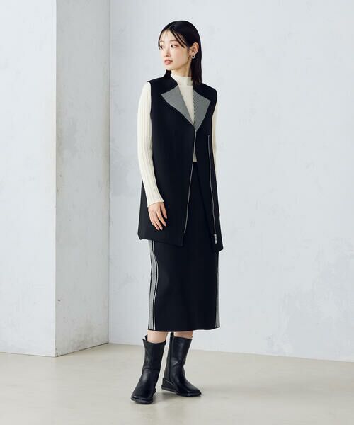 COMME CA ISM / コムサイズム カーディガン・ボレロ | 【セットアップ対応】ダブルフェイスシリーズ　ジップデザイン ニットジレ | 詳細2