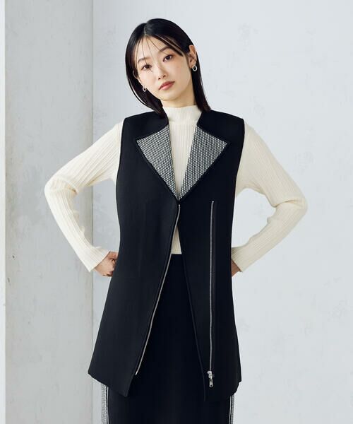 COMME CA ISM / コムサイズム カーディガン・ボレロ | 【セットアップ対応】ダブルフェイスシリーズ　ジップデザイン ニットジレ | 詳細3