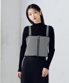 COMME CA ISM / コムサイズム ベスト | 【セットアップ対応】ダブルフェイスシリーズジップ ニットビスチェ