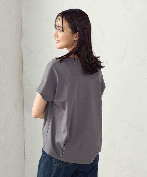 COMME CA ISM / コムサイズム カットソー | シルケットスムースUネックプルオーバー(チャコール)
