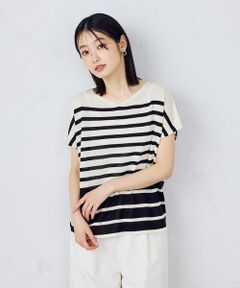 COMME CA ISM / コムサイズム ニット・セーター | 【ウォッシャブル】　前後２ＷＡＹ フレンチスリーブニットＴシャツ