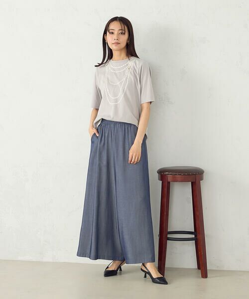 COMME CA ISM / コムサイズム カットソー | パールネックレスプリント　トロンプルイユＴシャツ | 詳細1