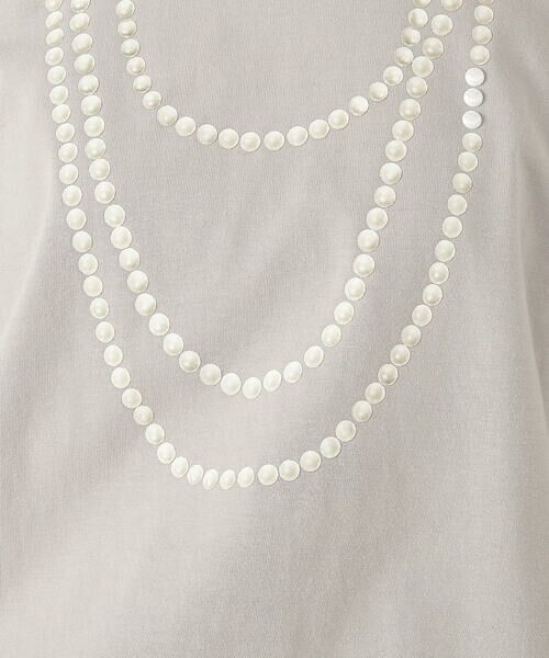COMME CA ISM / コムサイズム カットソー | パールネックレスプリント　トロンプルイユＴシャツ | 詳細4