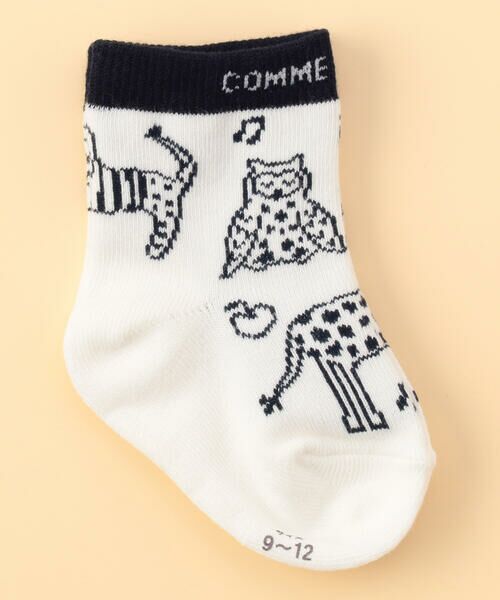 COMME CA ISM/コムサイズム 動物柄ソックス オフホワイト 9〜12cm COMME CA ISM/コムサイズム 動物柄ソックス オフホワイト 9〜12cm