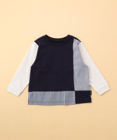 COMME CA ISM / コムサイズム ベビー・キッズグッズ | ストライプコンビデザイン 長袖Ｔシャツ(ベビーサイズ)