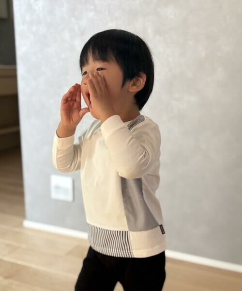 COMME CA ISM / コムサイズム ベビー・キッズグッズ | ストライプコンビデザイン 長袖Ｔシャツ(ベビーサイズ) | 詳細1