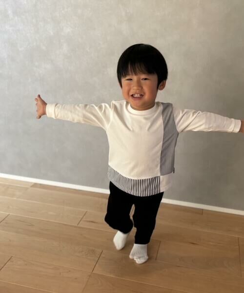 COMME CA ISM / コムサイズム ベビー・キッズグッズ | ストライプコンビデザイン 長袖Ｔシャツ(ベビーサイズ) | 詳細4