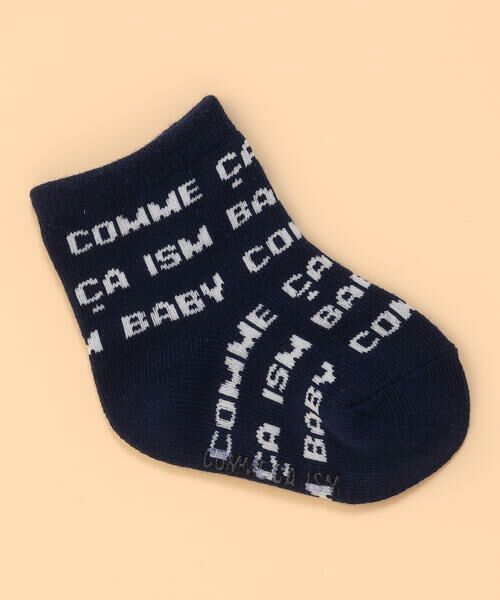 COMME CA ISM/コムサイズム ロゴ総柄ソックス ネイビー 9〜12cm COMME CA ISM/コムサイズム ロゴ総柄ソックス ネイビー 9〜12cm