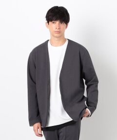 COMME CA ISM / コムサイズム ノーカラージャケット | 【セットアップ対応】綿混ダンボールニット ジャケット