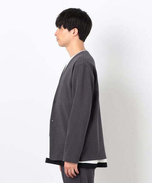 COMME CA ISM / コムサイズム ノーカラージャケット | 【セットアップ対応】綿混ダンボールニット ジャケット | 詳細12