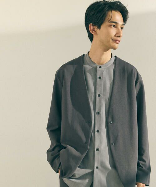 COMME CA ISM / コムサイズム ノーカラージャケット | 【セットアップ対応】綿混ダンボールニット ジャケット | 詳細7