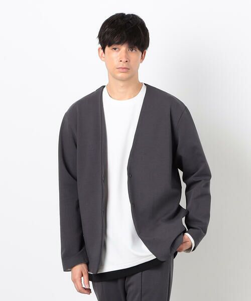 COMME CA ISM/コムサイズム 【セットアップ対応】綿混ダンボールニット ジャケット チャコール M COMME CA ISM/コムサイズム 【セットアップ対応】綿混ダンボールニット ジャケット チャコール M