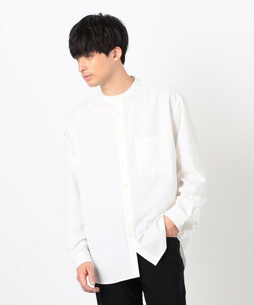 COMME CA ISM / コムサイズム シャツ・ブラウス | ウールライク バンドカラー シャツ | 詳細3
