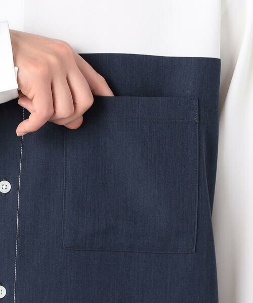 COMME CA ISM / コムサイズム シャツ・ブラウス | ウールライク ブロッキング バンドカラー シャツ | 詳細9